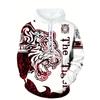 Men's Hooded Sweatshirt Lion & "The King" Print Hoodies for Men