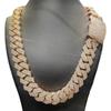 Hip Hop Jewelry 15mm Width Women Mens Heavy Strong Cuban Necklace 18k Gold Plated Bling Iced Out CZ Prong Cuban Link Chain