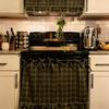 Charm Hand Stitched Oven Cover Curtain With Hide Feature For Farmhouse Kitchens
