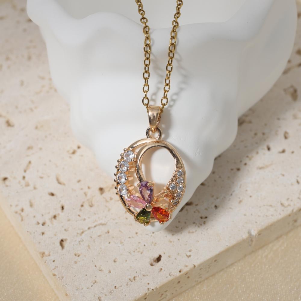 Simple Conch/wings Pendant Necklaces for Women Zirconia Necklace Wedding Party Jewelry Accessories