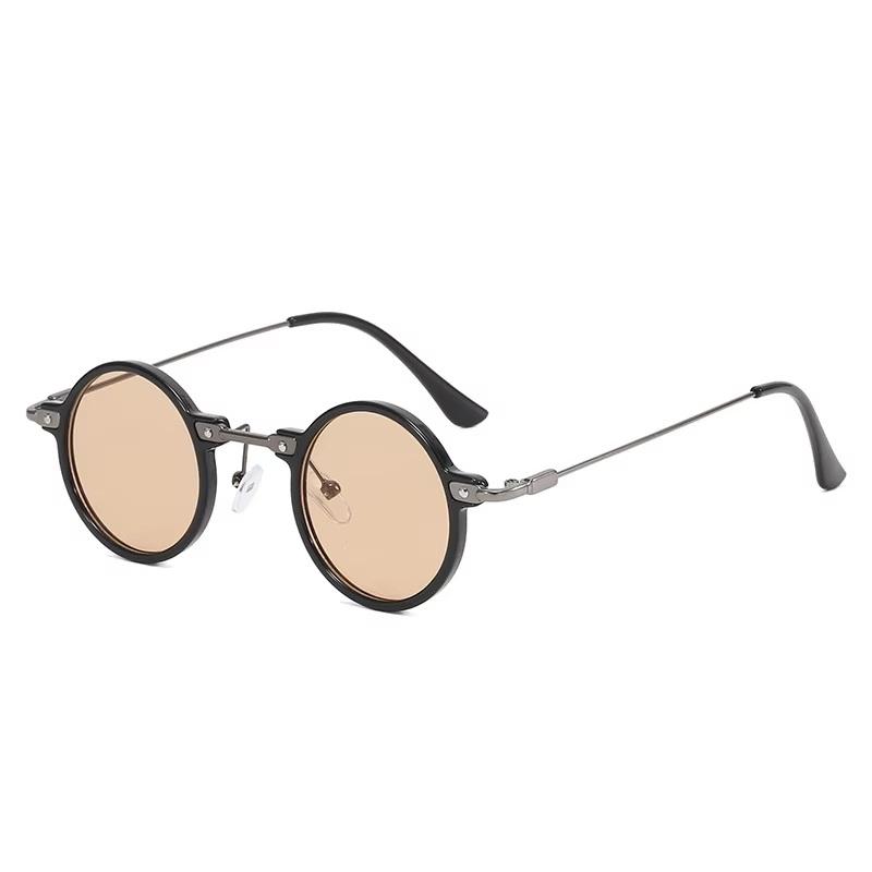 Vintage Steampunk Round Sunglasses Men Women Retro Gothic Circle Glasses Protection Metal Frame Punk Eyewear for Driving Fishing