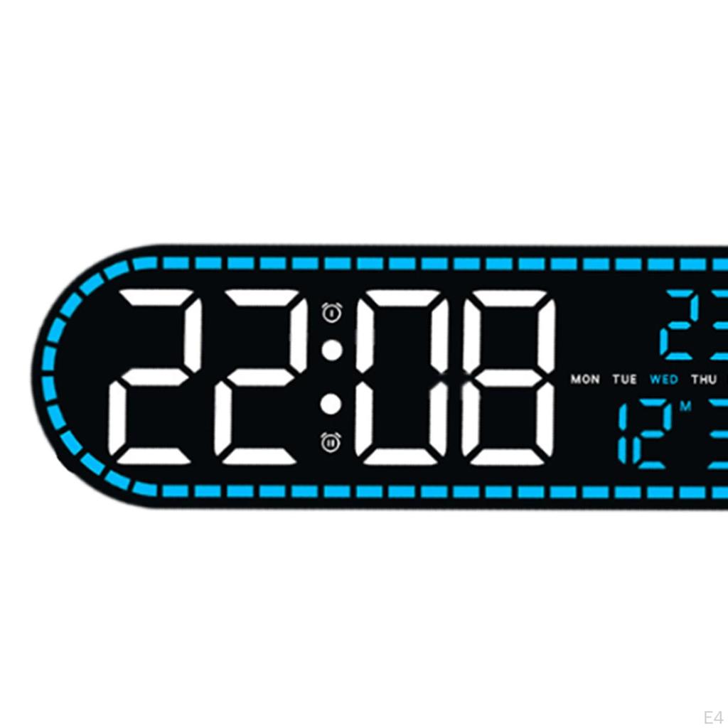 Digital Alarm Clock Date/Time/Week Silent Portable Household LED Wall Electronic Clocks for