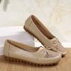 Dames beige flats med ankelkjedelignende dekorasjon - Slip-on sko med lukket tå, overdel i PU ekte skinn og polstret innersåle - Hverdagssko for alle årstider