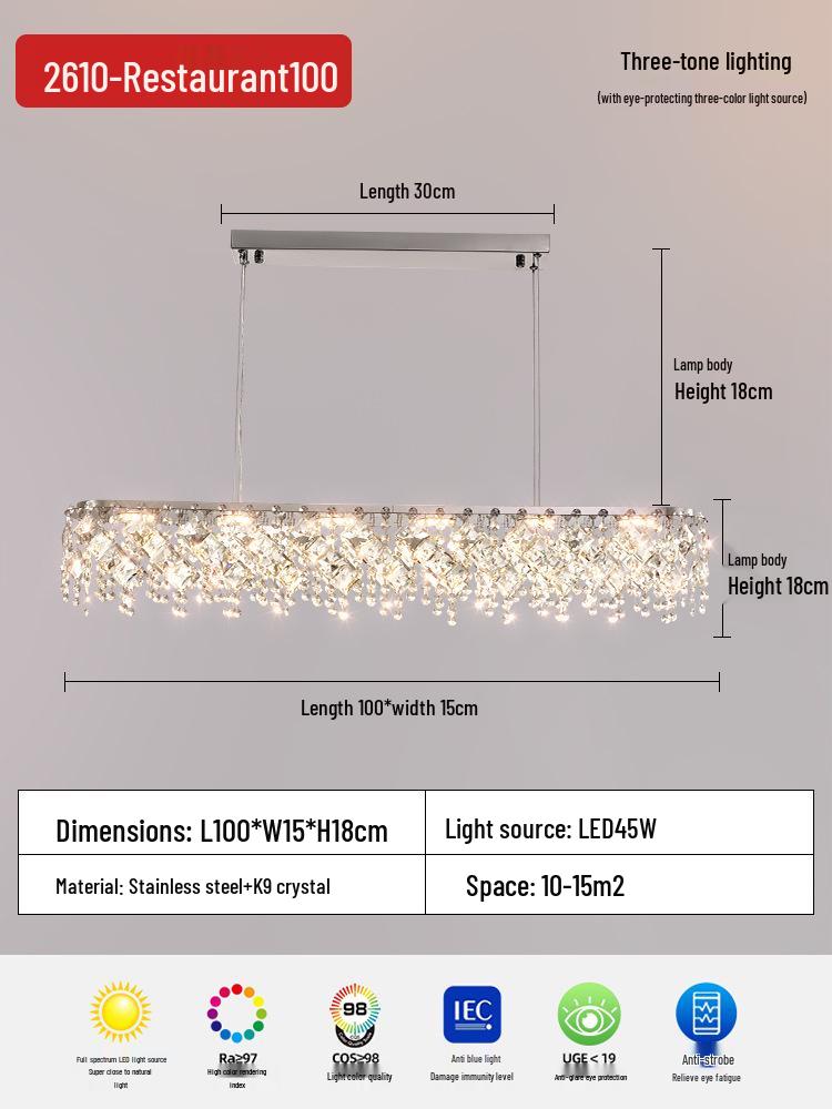 Luxurious French Crystal Ceiling Lamp - High-End Stainless Steel Round Fixture for Living Room or Master Bedroom.