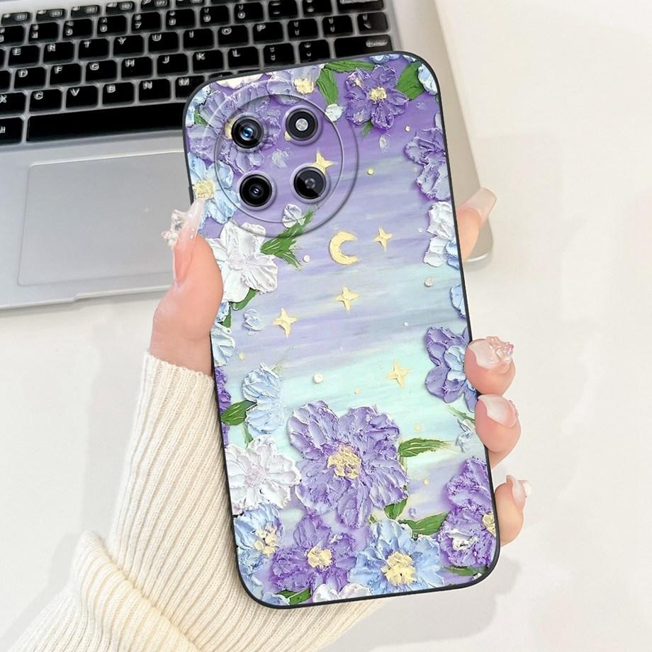 Flower Girly Fashion Phone Case For Realme 11 4G / Realme RMX3636 6.4" Back Cover Butterfly Love Heart Bumper Fundas Matte Capa