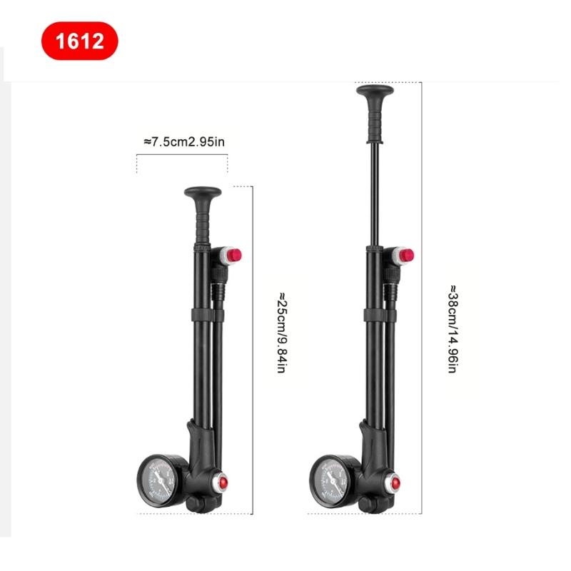 High Pressure Shock Pumps for Front Fork Rear Suspension 300PSI Air Pumps with Gauge Small Pumps Inflator for Road Bike