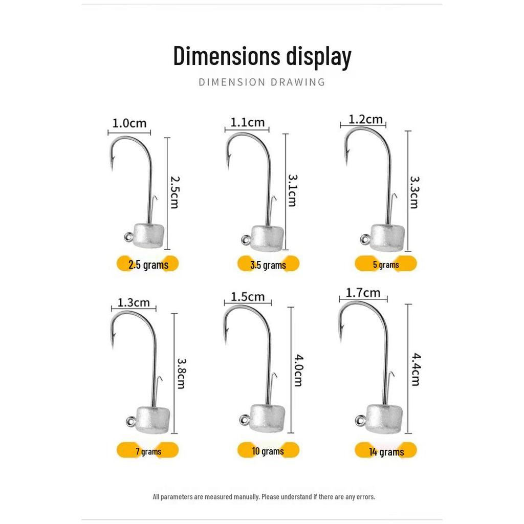 Ned Head Jigs Bass Hooks Lure with Soft Baits, Black Pit Fishing Hooks, Perch Hooks, 7g Micro Reinforced Blood Groove, Anti-Loss Design.