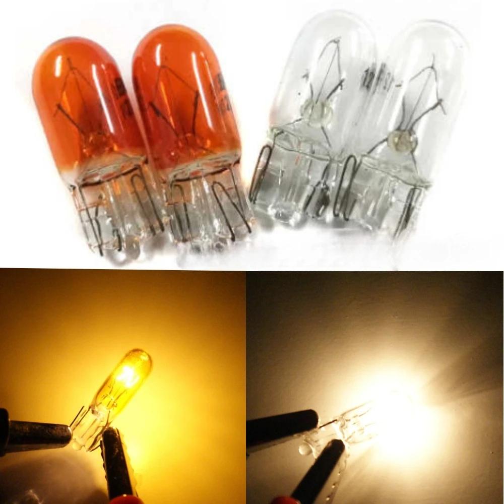 2Pcs Car Glass T15 W16W Halogen Bulb Interior Light Automotive White/Amber Clear 12V