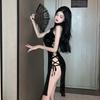 Sexy Lingerie Female Chinese Cheongsam Uniform Side Lacing Open Hollow Out Nightdress Night Club Hot Exotic Wear For Women Girls