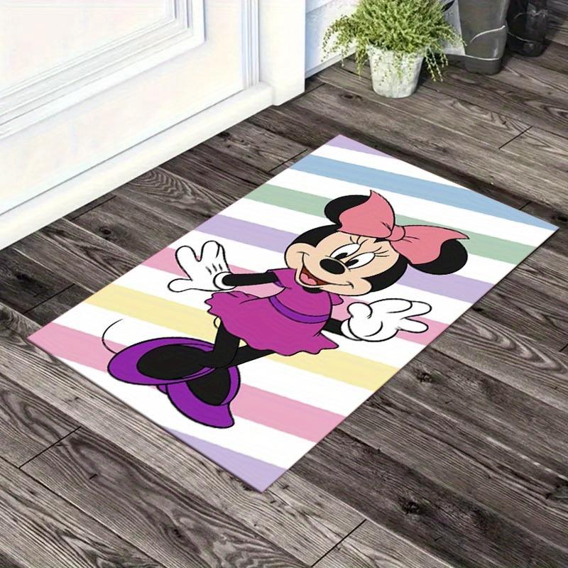 

1pc Colorful Minnie Pattern Area Rug Soft Flannel Floor Mat for Living Room, Office, Bedroom, Outdoor and Camping, Sofa Coffee Table Floor M 60cm by 90cm