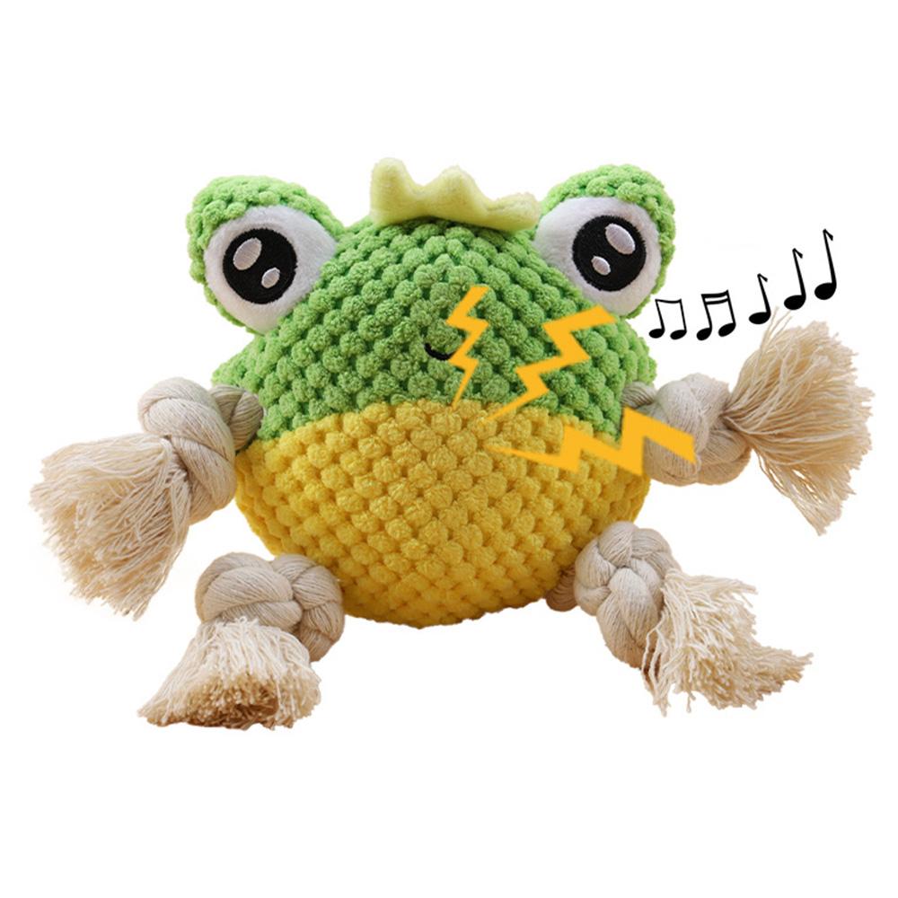 

Bite Training Tug Interactive Plush Toy Pet Dog Squeaking Sound Chewing Toy ST Frog