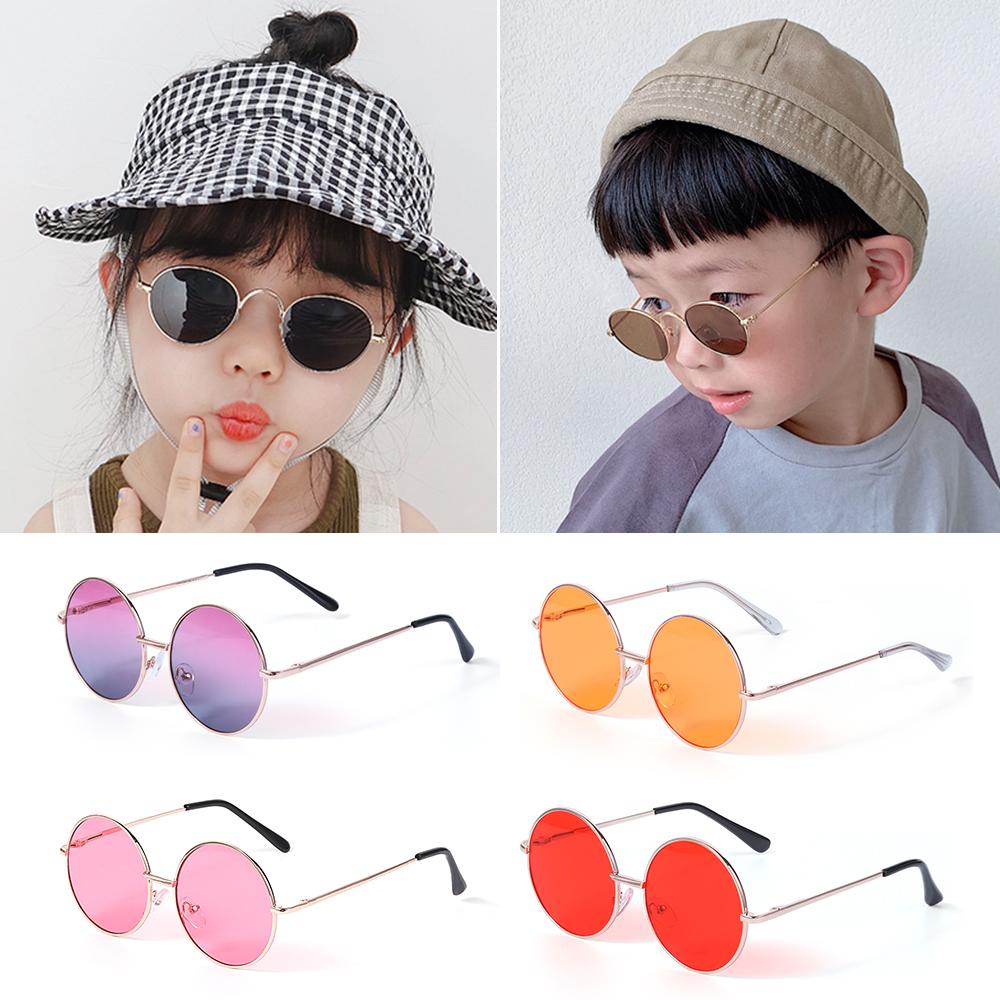1 Stück Retro-Sonnenbrille für Kinder Süßigkeitenfarbe Runder Rahmen Sonnenbrille für Jungen Mädchen Anti-UV Vintage-Sonnenbrille Brillen