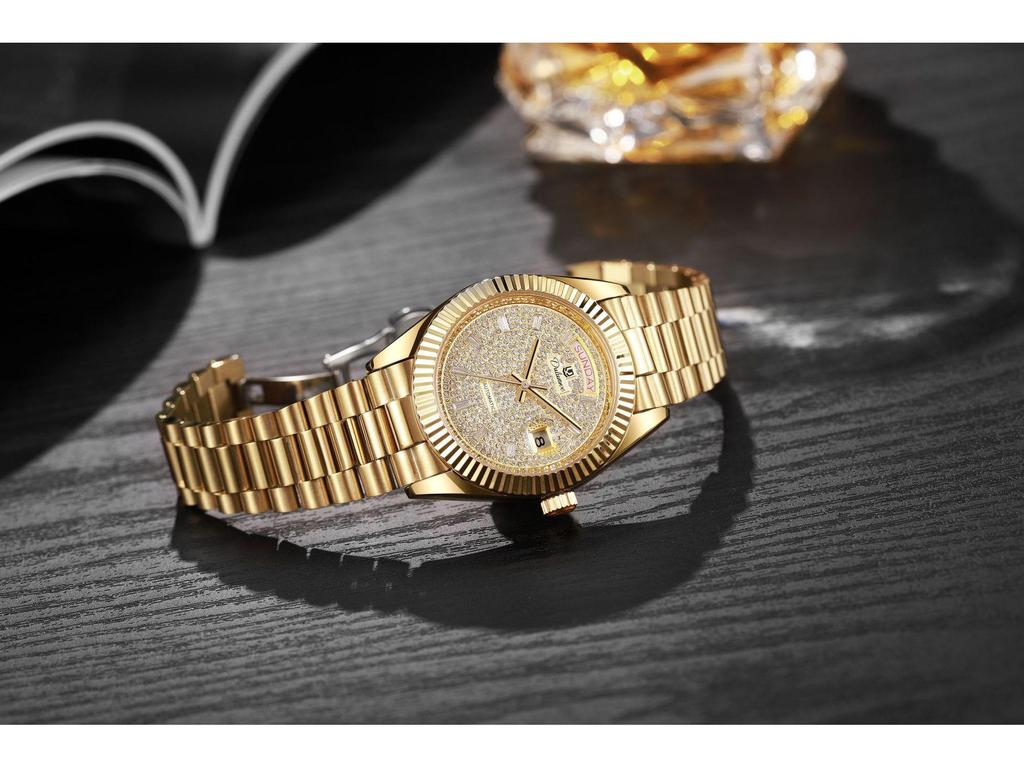 Durenwei 25 Gold Double Date Automatic Men's Waterproof Business Watch