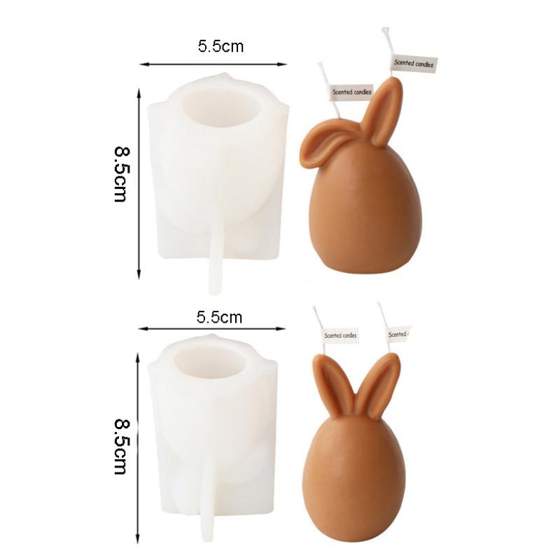 3D Cute Bunny Egg Silicone Mold for Handmade Soap Candle Resin Crafting Easter Home Decor Animal Plaster Casting Mould