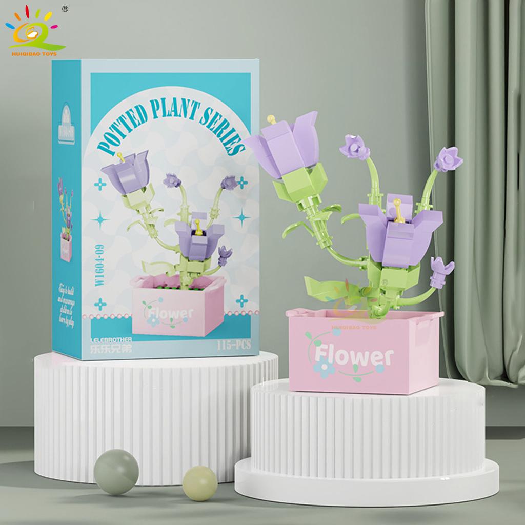 MOC Blume Sukkulente Topfpflanze Modellbaustein DIY Ewiger Strauß Zuhause Schreibtisch Pflanzen Dekoration Ziegel Mädchen Geschenk Kinderspielzeug