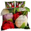 3D Cotton Satin Bedding 140x200cm TULIP BOUQUET