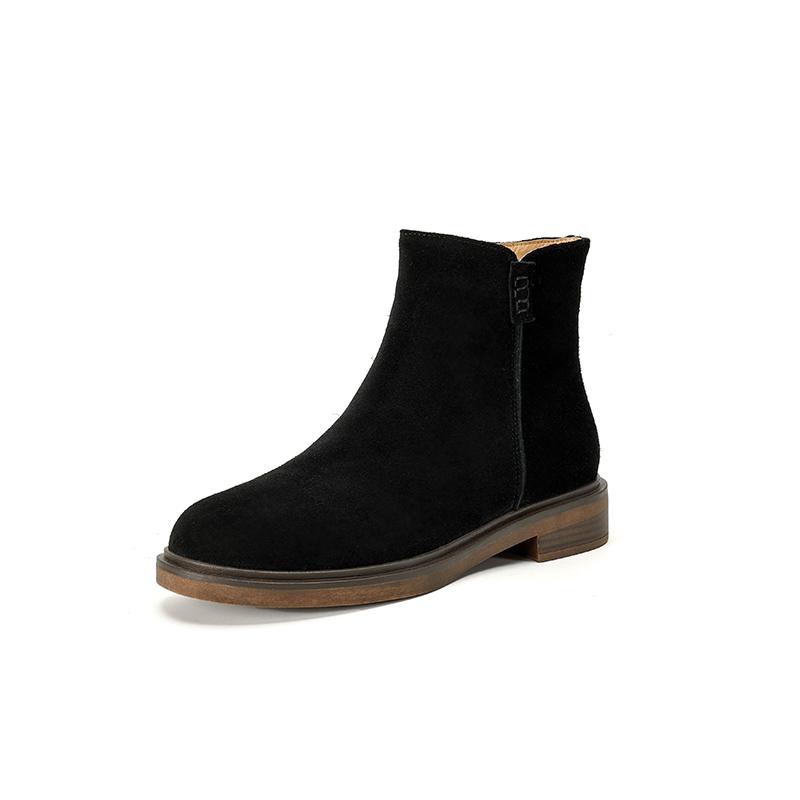 Fashion 2025 Autumn/Winter Women Boots Genuine Leather Women Shoes Round Toe Chunky Heel Shoes Ankle Boots Modern Chelsea Boots