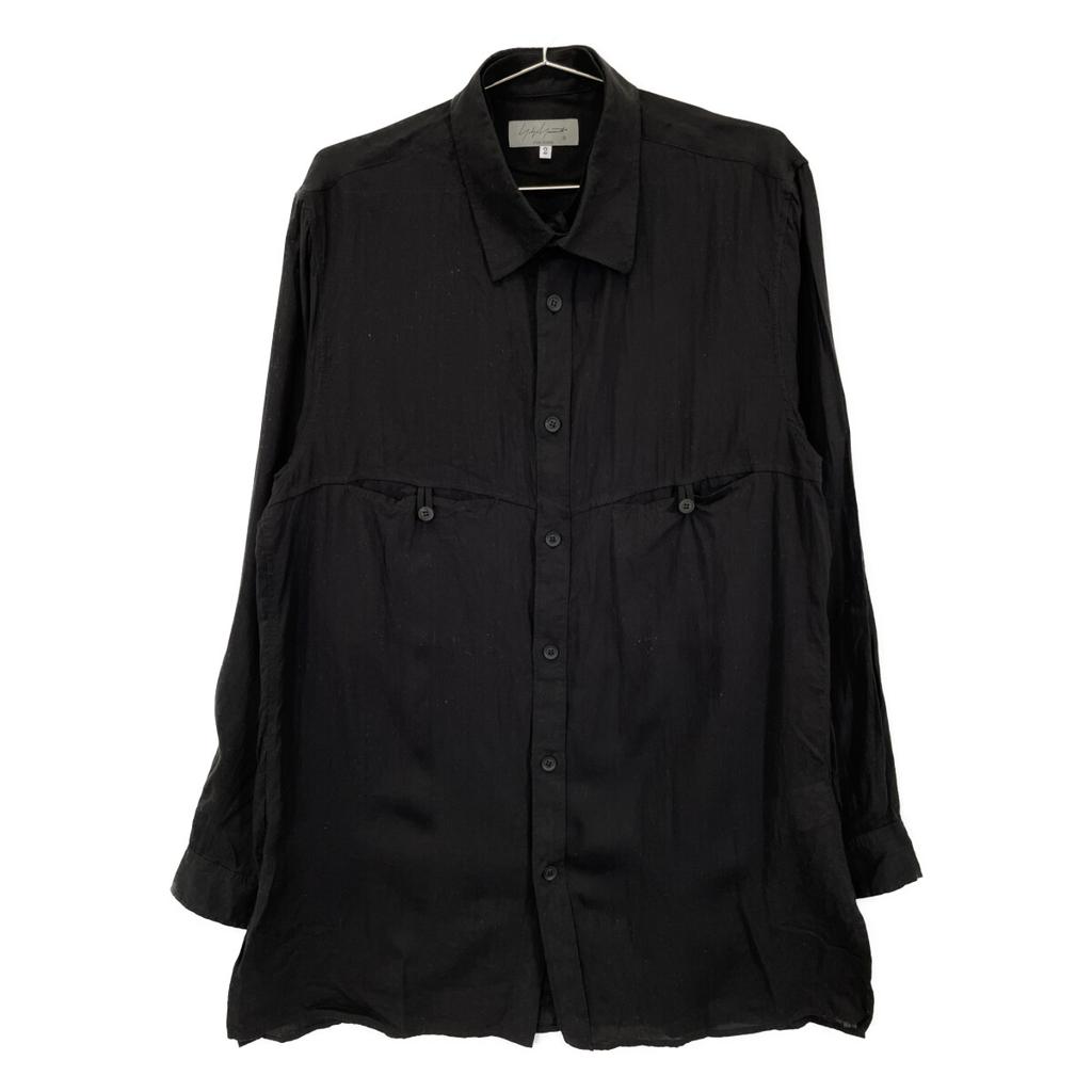 Yohji Yamamoto POUR HOMME Black HS-B07-200 Long Sleeve Shirt tops 2 blackUsed