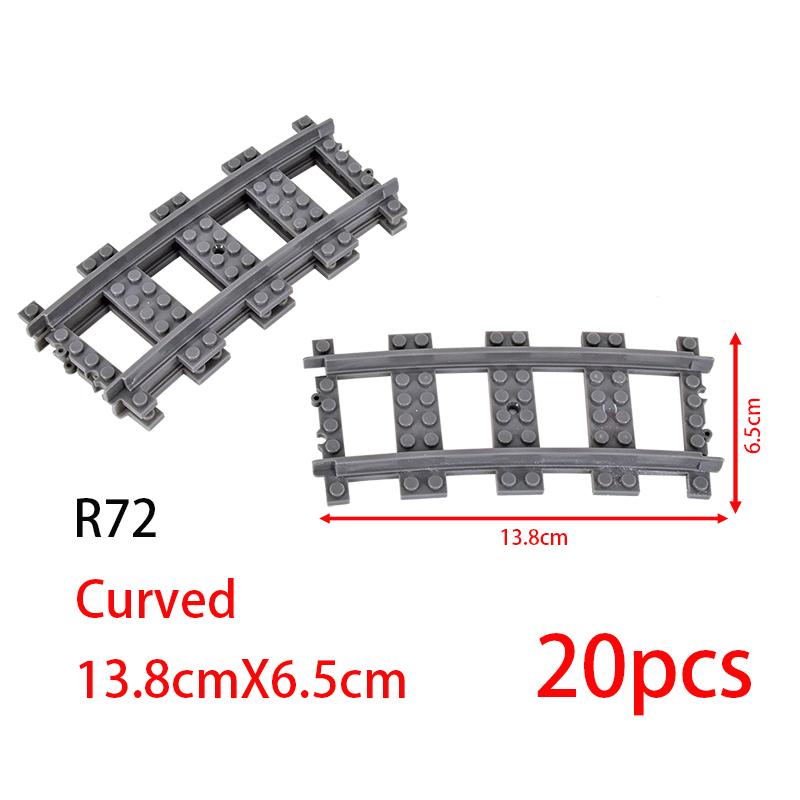 MOC City Block Switch Cross Forked Curved Rails Construction Brick Train Rail Curve Tracks R56 R72 R88 R104 Creative DIY Toy