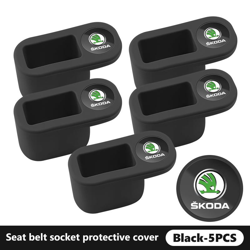 AAAAG1 Car Seat Belt Buckle Anchor Socket Anti-collision Protect Cover For Skoda Rapid Octavia Derivative Enyaq-iV VisionS Yeti Scala