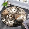 Curious Cat Round Area Rug,Carpet Rug for Living Room Bedroom Sofa Playroom Decor,Non-slip Floor Mat