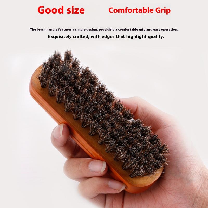 Premium Car Interior Cleaning Brush with Horsehair, Ideal for Furniture, Apparel, Bags