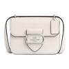 Coach 18 Solid Color Logo Flap Snap Multifunctional Pocket Leather Square Shoulder Crossbody Bag Women bags Glacier-White CL416-SVHA