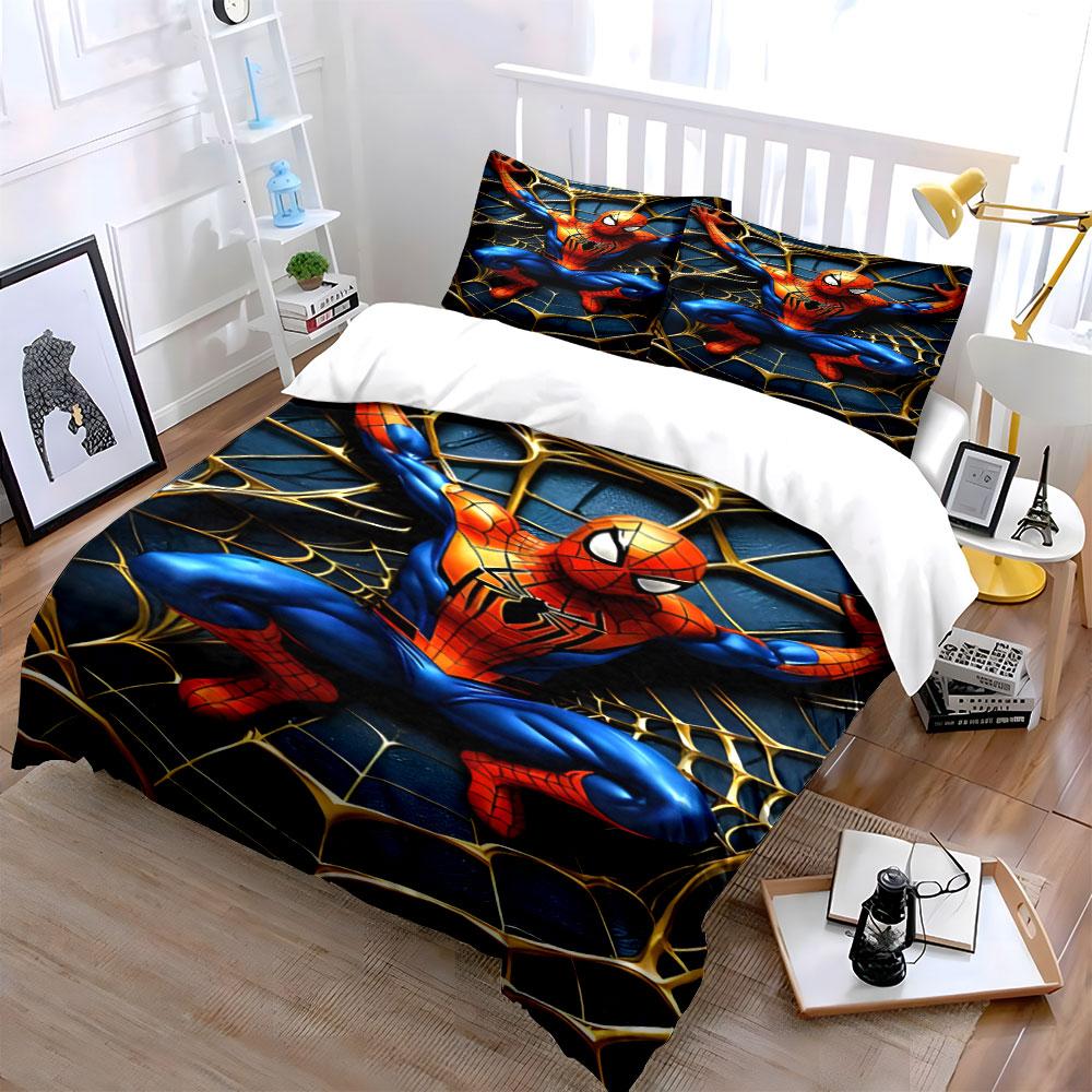 Spider-Man with Web Design. Bedding Sets Duvet Cover Sets Duvet Covers Pillowcases(1 * Duvet Cover 2 * Pillowcases Without Duvet Insert)