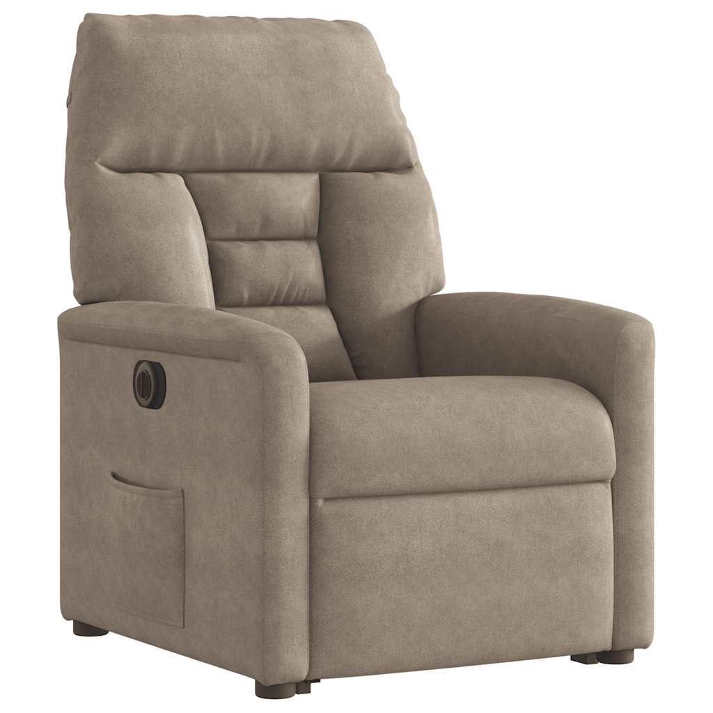 Recliner Chair with Lift Assistance Electric Taupe Microfiber Fabric