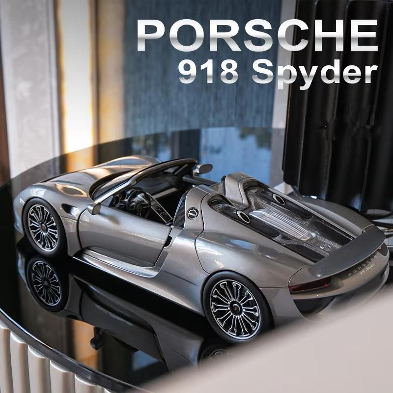 1:24 Porsche 918, aliaj, model de mașină sport, metal turnat sub presiune, mașină de curse, model de vehicul, colecție de simulare, ornamente decorative, jucării pentru copii, cadou băieți