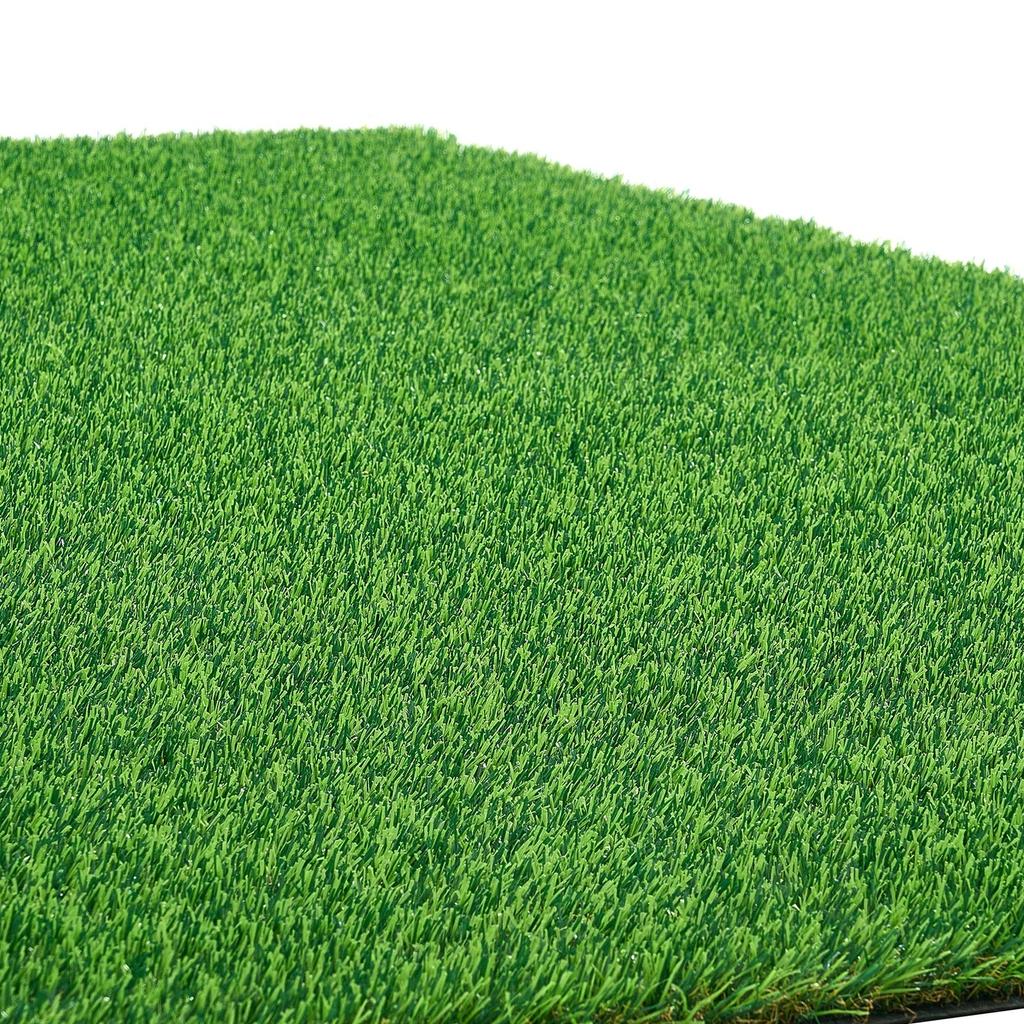 Artificial Grass, 457.2 X 213.36 Cm Fake Grass Turf Rug, 3.5 Cm Pile Height Realistic Synthetic Lawn Carpet Roll Mat, Easy Clean Drainage Holes for