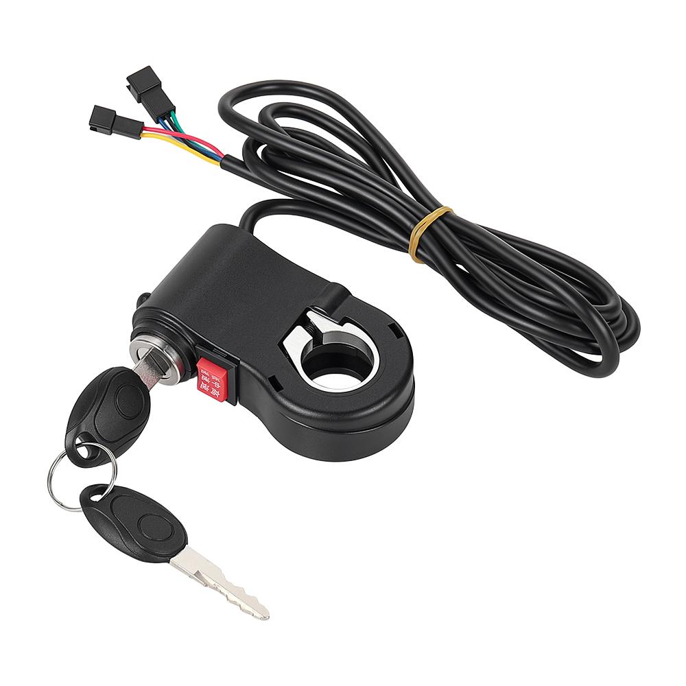 3 Speed Rocker Switch Ignition Key Power Lock Universal for Electric Bicycle E Bike Handlebar 3 Gears Speed Control Switch Parts