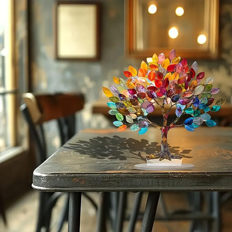 Hayat Ağacı Süsü Akrilik Masaüstü Dekoratif Küçük Süs Su Geçirmez ve Aşınmaya Dayanıklı Masa Tezgahı Kolye Süsü