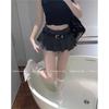 High-Waisted Pleated A-Line Mini Skirt with Belt for Petite Women - Versatile Summer Style