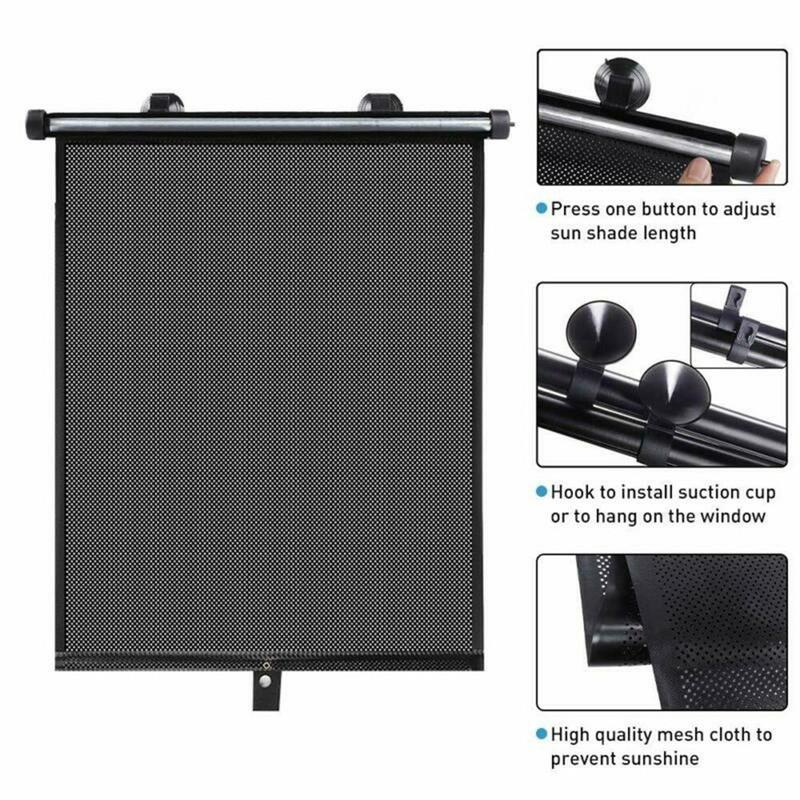 Retractable Car Auto Side Window Sun Shade Shield Cover Roll Curtain Visor