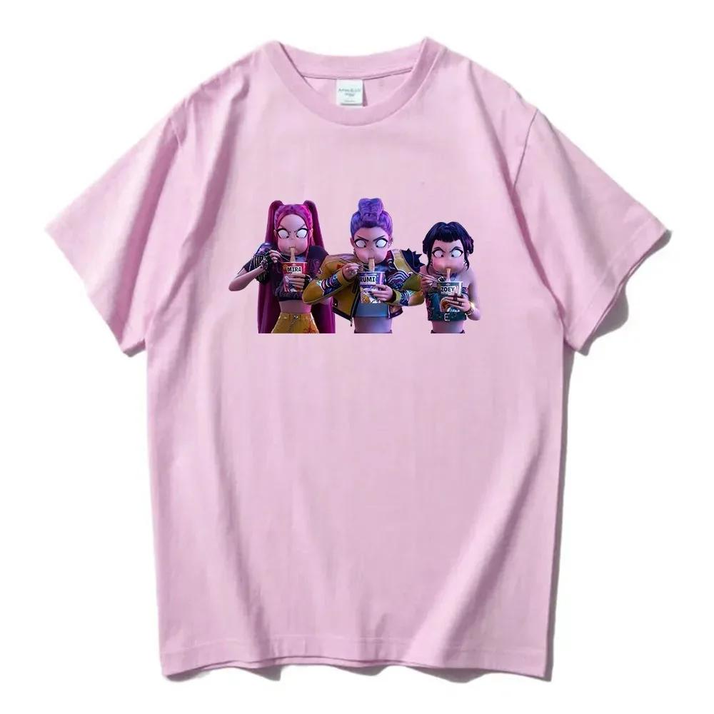 KPop Demon Hunters T-shirts Summer Female Male T-shirt Streetwear Hip Hop Fashion Casual T Shirt Tees