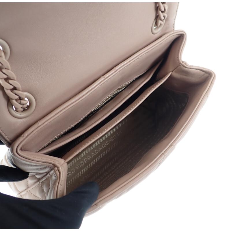 Prada 1BD233 Shoulder Bag Pink Beige Women