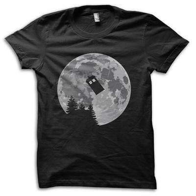 Tardis Mond Silhouette Science-Fiction Film T-Shirt M5746
