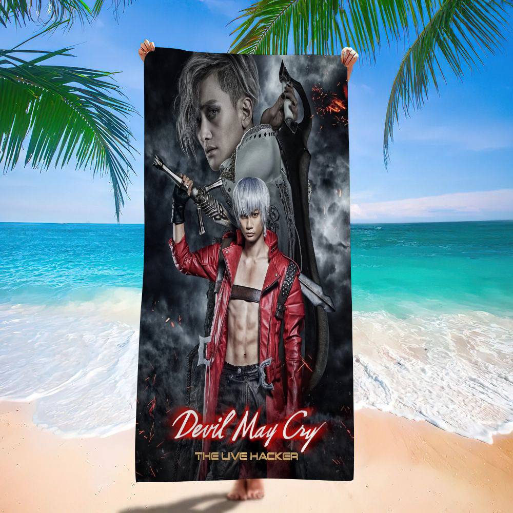 Game D-Devil M-May Cry-S Beach Towel Colorful Bath Towels For Girl Microfiber Quick Dry Custom Sand Free Beach Yoga Spa Gym Pool