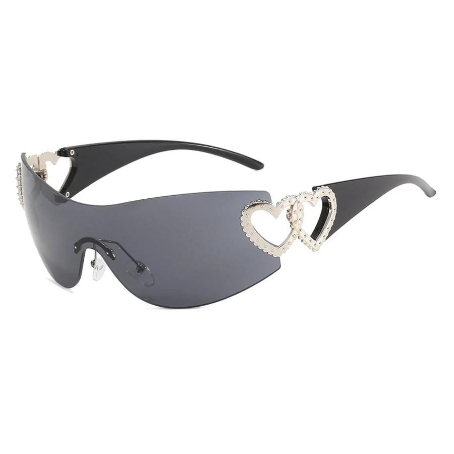 Frameless Y2K Women's Future Style Sun Glasses Fashion Love Sunglasses Luxury Designer PC Sunscreen Sunglass gafas de sol mujer