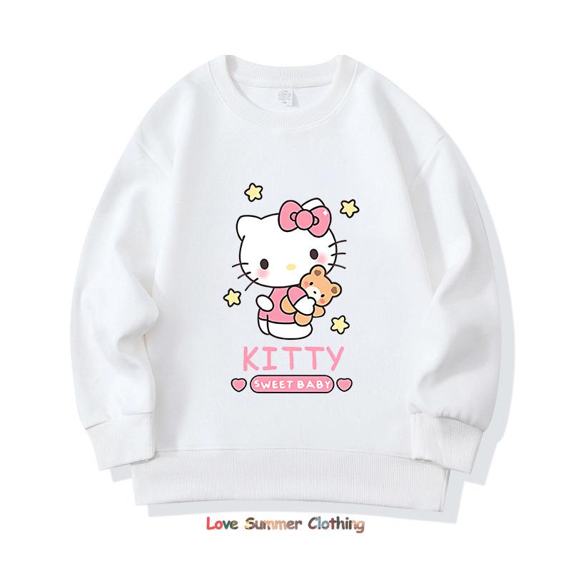 Girls Crewneck Sweatshirt My Melody Sario Cute Hoodie Clothes Kawaii Girls Kuromi Sweatshirt Spring Autumn Sweatshirt Child Tops