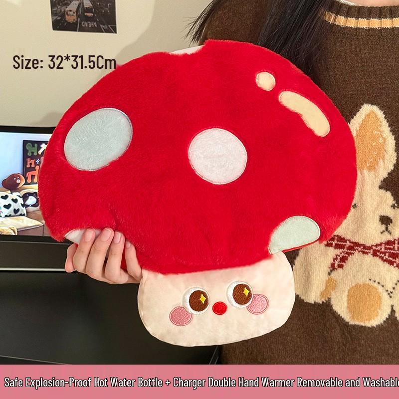 Explosion-Proof Cute Plush Hot Water Bottle for Girls - Hand Warmer & Abdominal Comfort