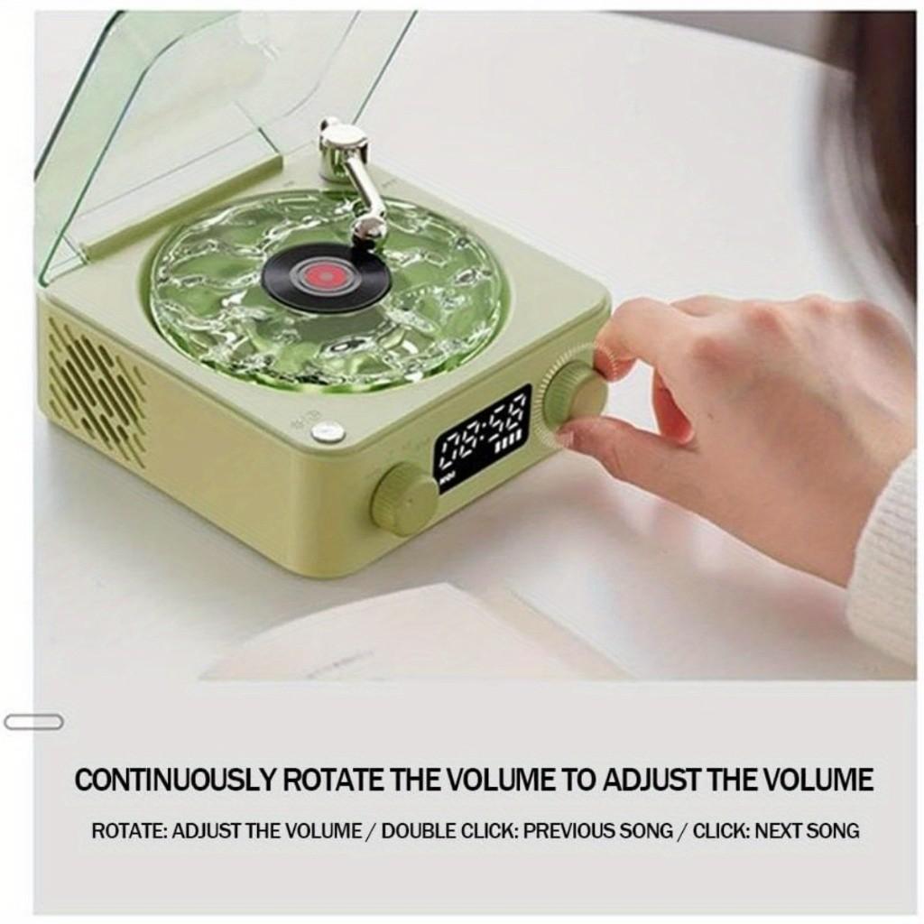 Retro Vinyl Record Player White Noise Bluetooth Turntable Speaker Portable Stereo Sleep Aid Wireless Surround Sound System
