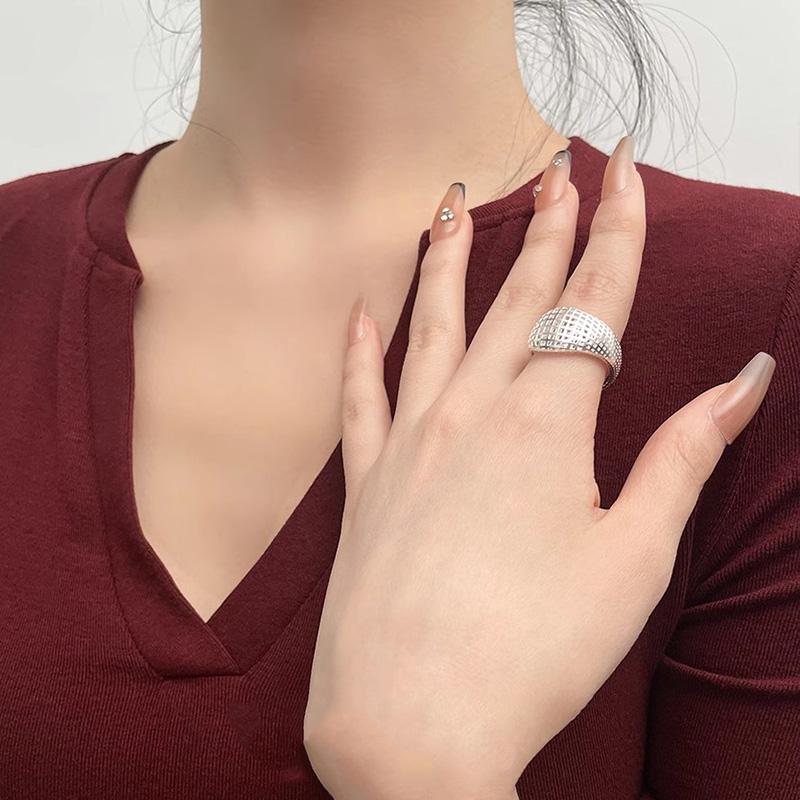 Foxanry Hollow Geometric Rings For Women Couples Minimalist Creative Classic Personality Trendy Party Jewelry Accessories Gifts