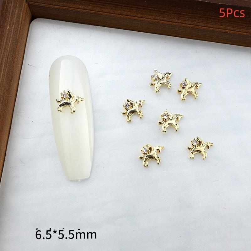 10 Stück Legierung Pony Nagelkunst-Anhänger 3D Kleines Pferd Nagelzubehör DIY Schmuck Maniküre Dekoration Jahr des Pferdes Nagelbastelarbeiten