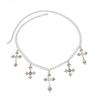 Dark Gothic Cross Pendant Bikini Breast Chain, Halloween Metal Chain Breast Chain Female
