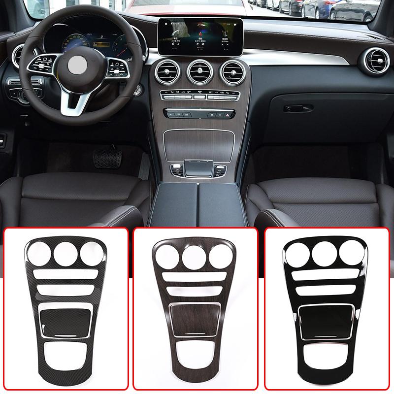 Carbon Fiber ABS Center Console Decoration Panel Cover Trim For C Class W205 - For GLC Class X253 Car Accessories