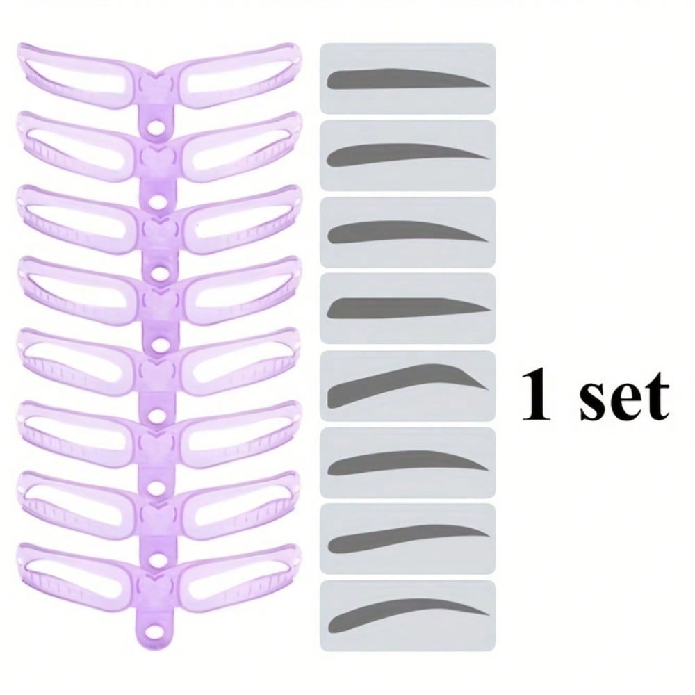 Handheld Head Mounted Dual-Purpose 3D Eyebrow Card, 8 Eyebrow Shaped Tools To Assist Beginners In Quickly Drawing Symmetrical Eyebrows