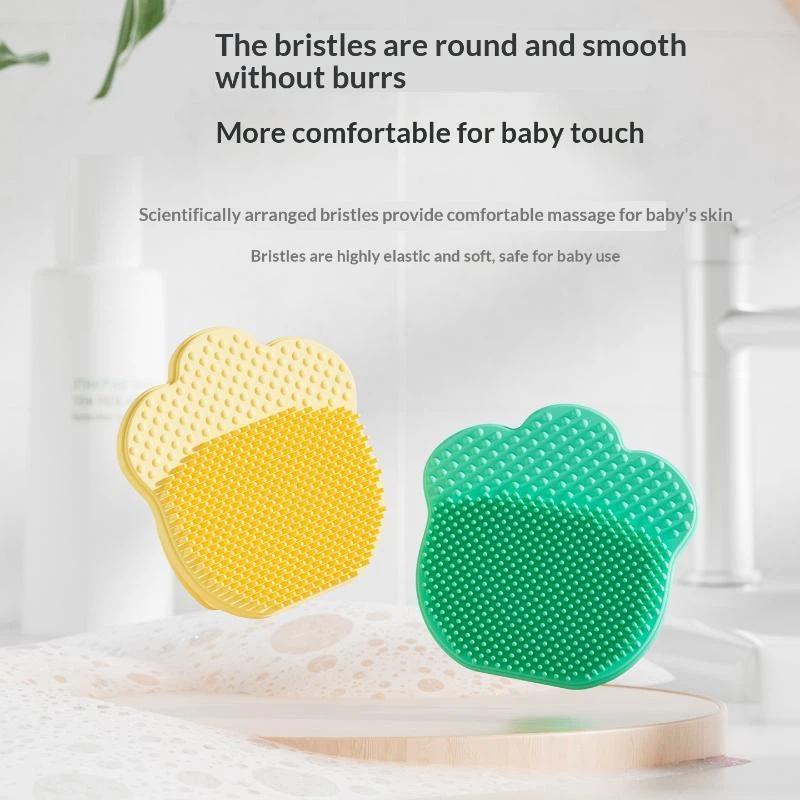 Soft Silicone Paw Shaped Bath Brush With Gentle Bristles And Massage Design Perfect For Baby Bathing Pet Grooming