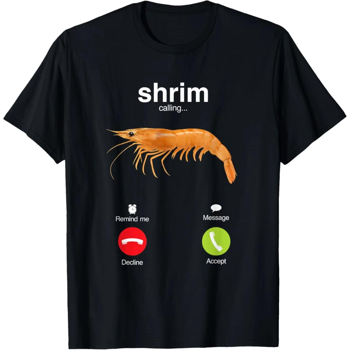 

Xiami Says The Meme Is Funny: Shrimp Fish Shirt Shrimp Fish T-shirt Men s Humor Short Sleeves Unisex Streetwear - Men s Summe... S разноцветный